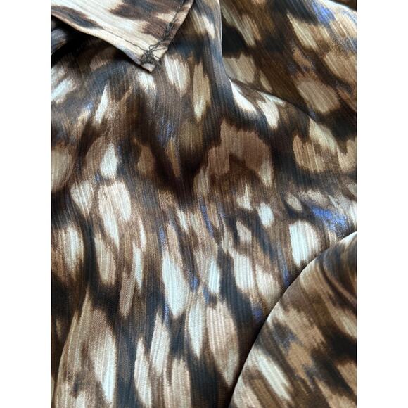 New ~ VINCE CAMUTO ~Leopard Print Side Tie Ruffle Hem A-Line Midi Skirt Size 1X - Picture 8 of 8